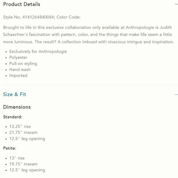 Anthropologie - Judith Schaechter Printed Fringe Pajama Pant - XL - Picture 3 of 3